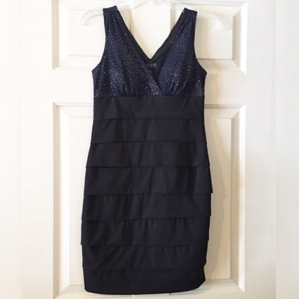 Enfocus Studio Cocktail Dress Black Blue Cute 4